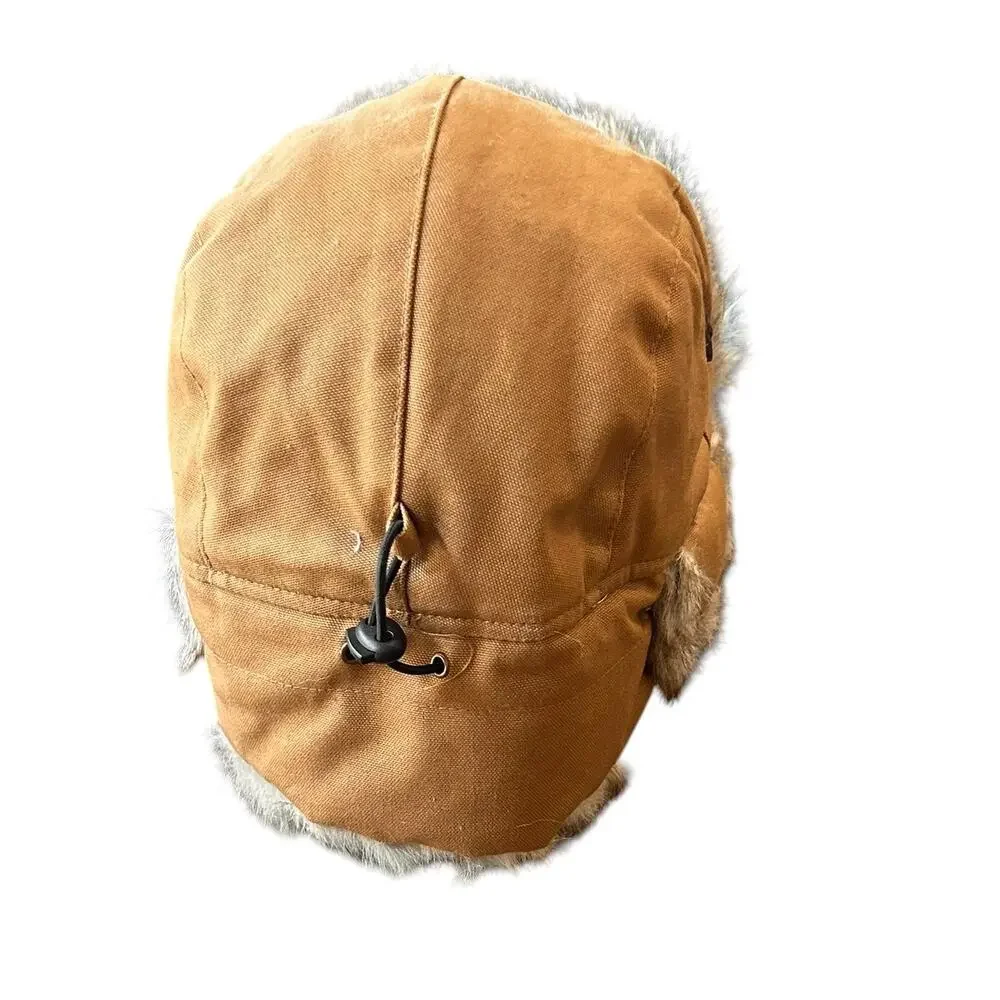 Dorfman Pacific Brown 100% Cotton Faux Fur Trapper Hat Ear Flap Winter Womens L